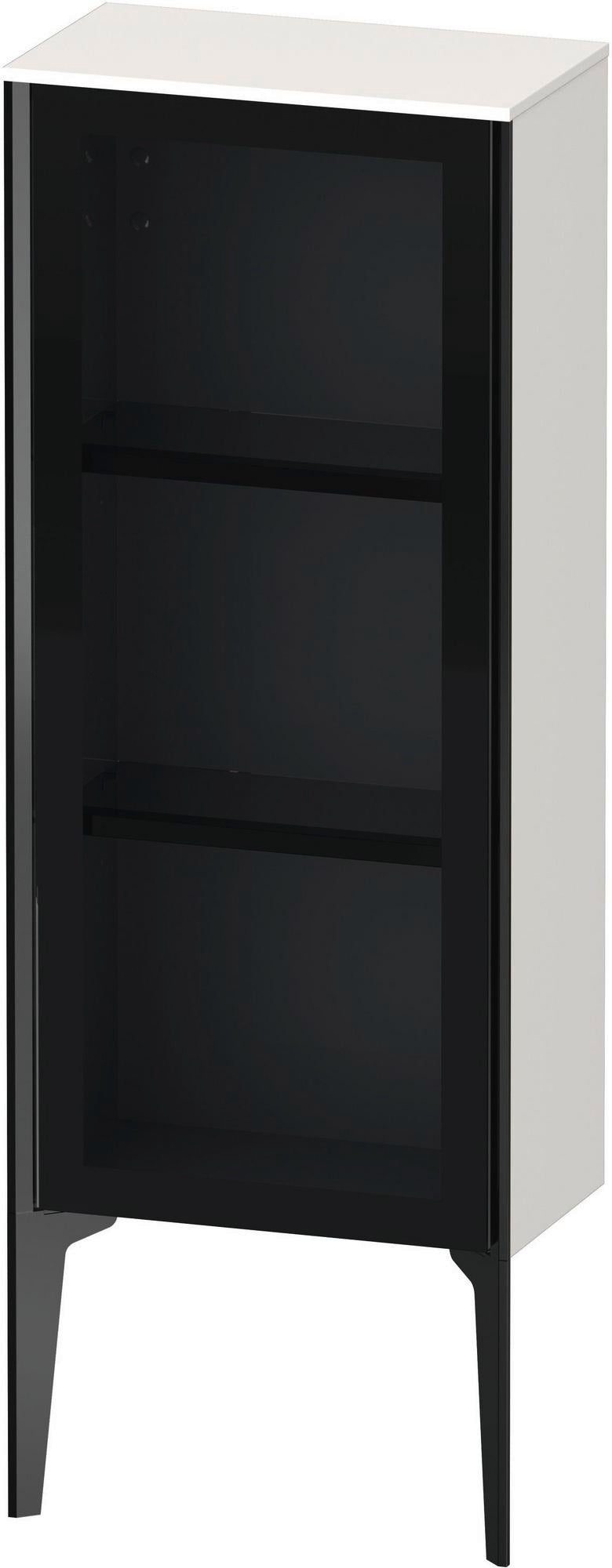 DURAVIT XViu Halbhochschrank 890 mm Glasfront weiß hochglanz, rechts, Push-Open