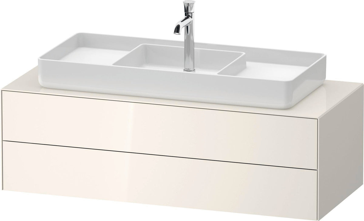 Duravit White Tulip Waschtischunterbau 1300 mm Nussbaum Mitte, wandhängend, Tip-On, 2 Schubkästen