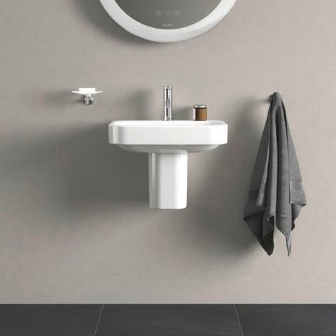 DURAVIT Halbsäule Happy D.2 für 070950, weiß WonderGliss – 280 x 180 x 280 mm, schmutzabweisend