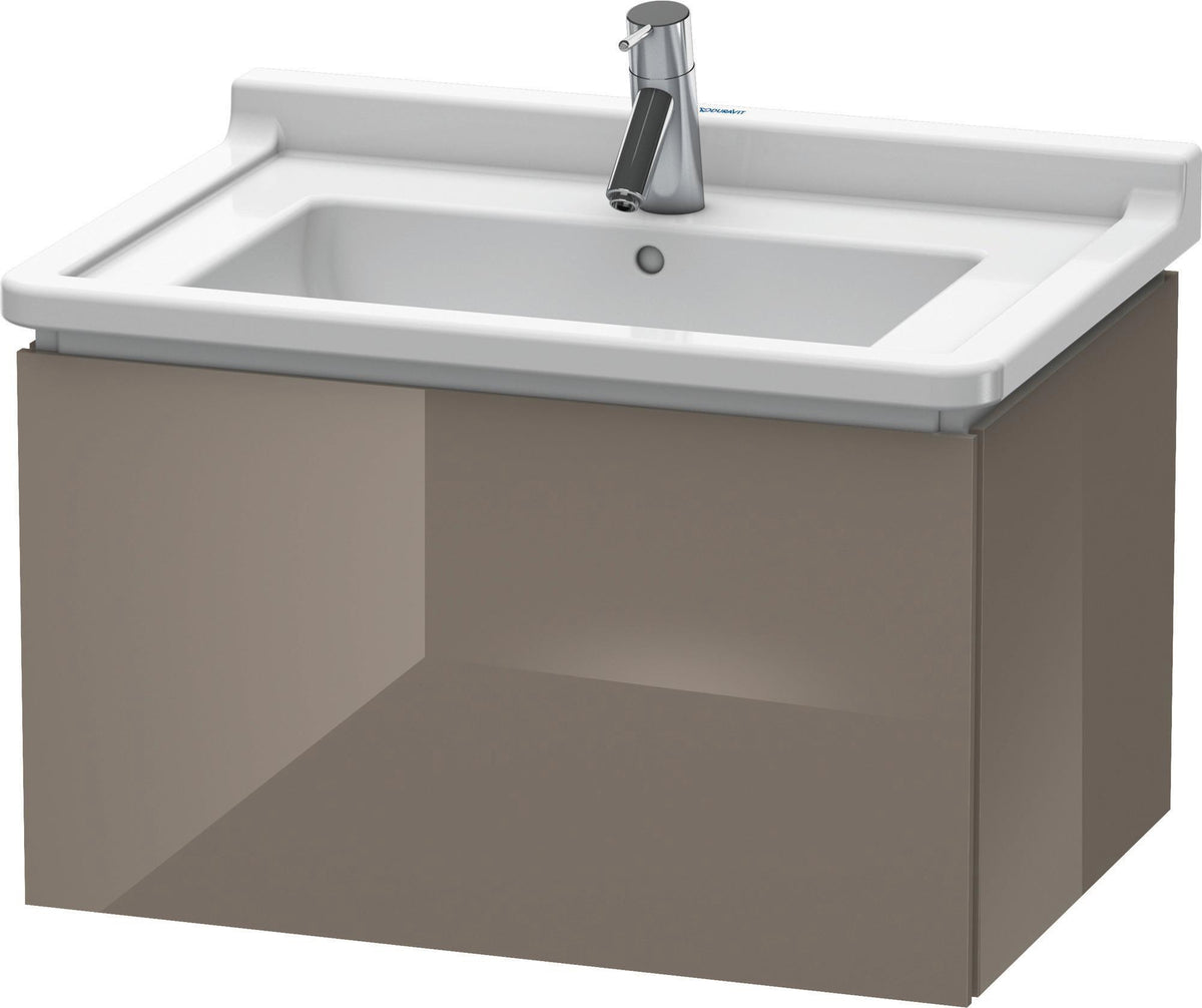 Duravit L-Cube Waschtischunterbau 670 mm taupe matt – Wandhängend mit Tip-On-Auszug