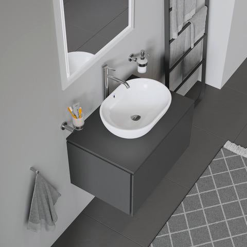 Duravit L-Cube Konsolenwaschtischunterbau 720 mm betongrau matt mit 2 Schubkästen und Tip-On-Technik
