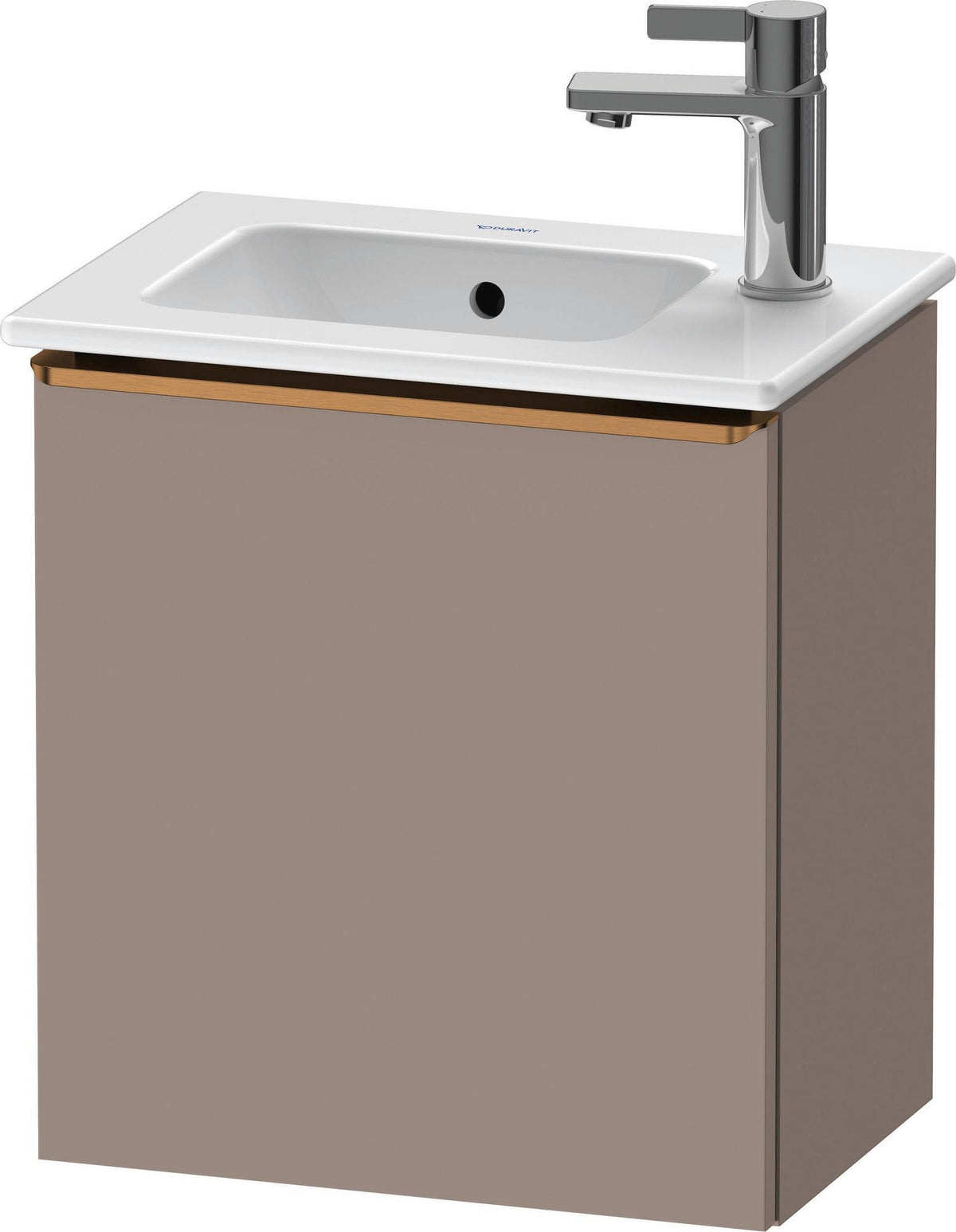 Duravit D-Neo Waschtischunterbau 410 mm Eiche Terra Matt mit Tür rechts – Wandmontage