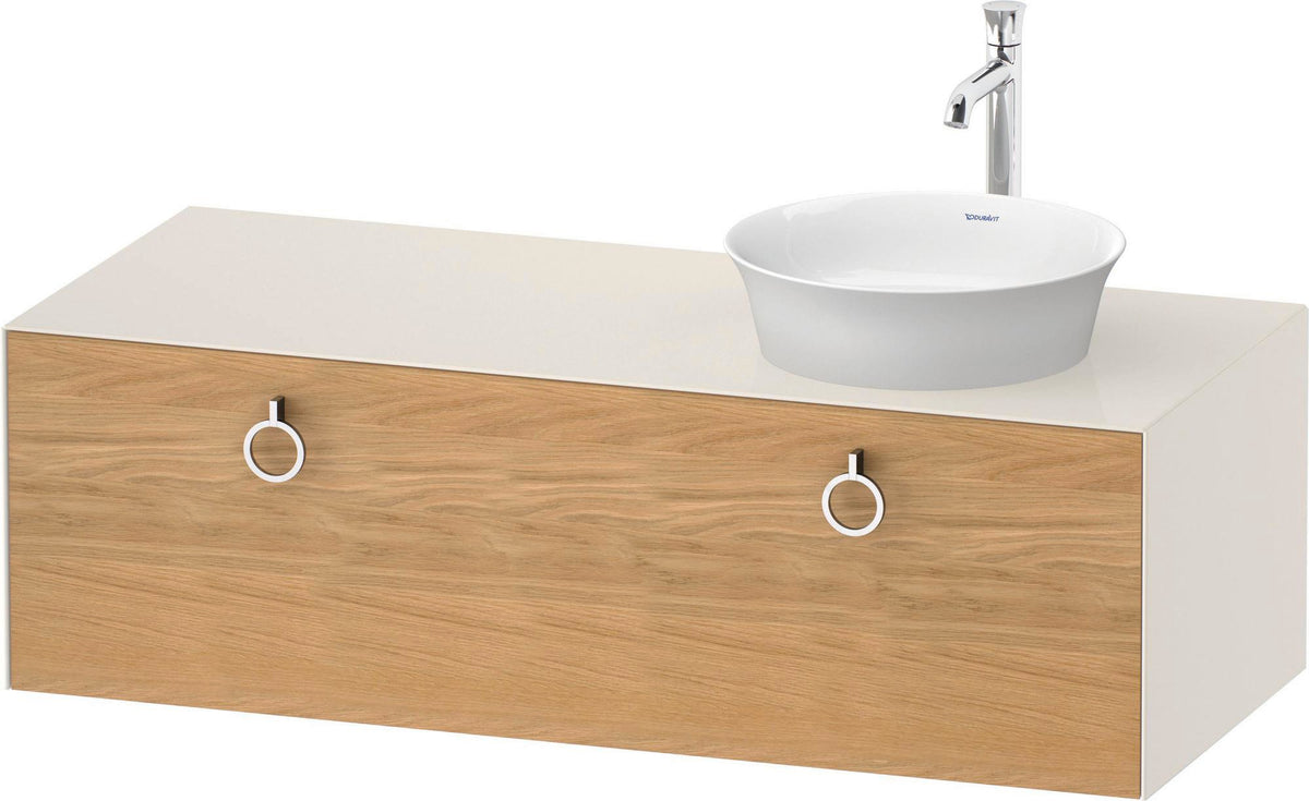 DURAVIT White Tulip Waschtischunterbau 1300 mm, 1 Auszug, Nussbaum/Taupe Hochglanz, wandhängend