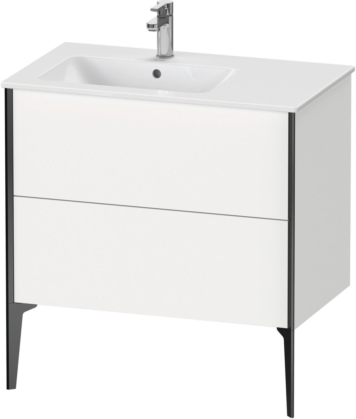 Duravit XViu Waschtischunterbau bodenstehend 810 mm mit 2 Auszügen, weiß matt, Tip-On Technik