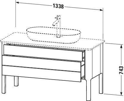 Duravit Luv Waschtischunterbau bodenstehend 1338 mm Weiß Seidenmatt mit Tip-On-Technik