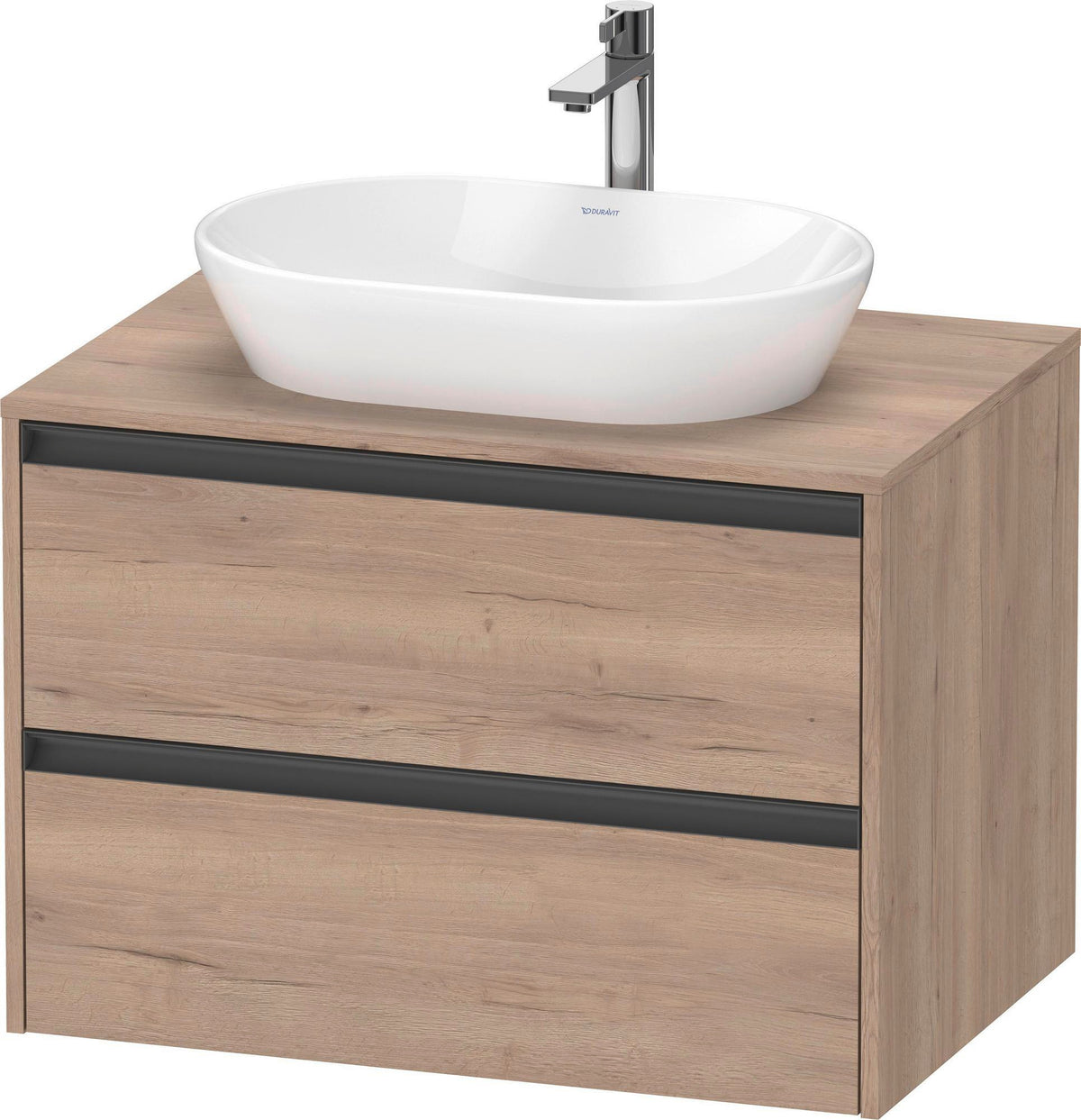 Duravit Ketho.2 Konsolen-Waschtischunterbau 800 mm betongrau matt mit 2 Schubkästen