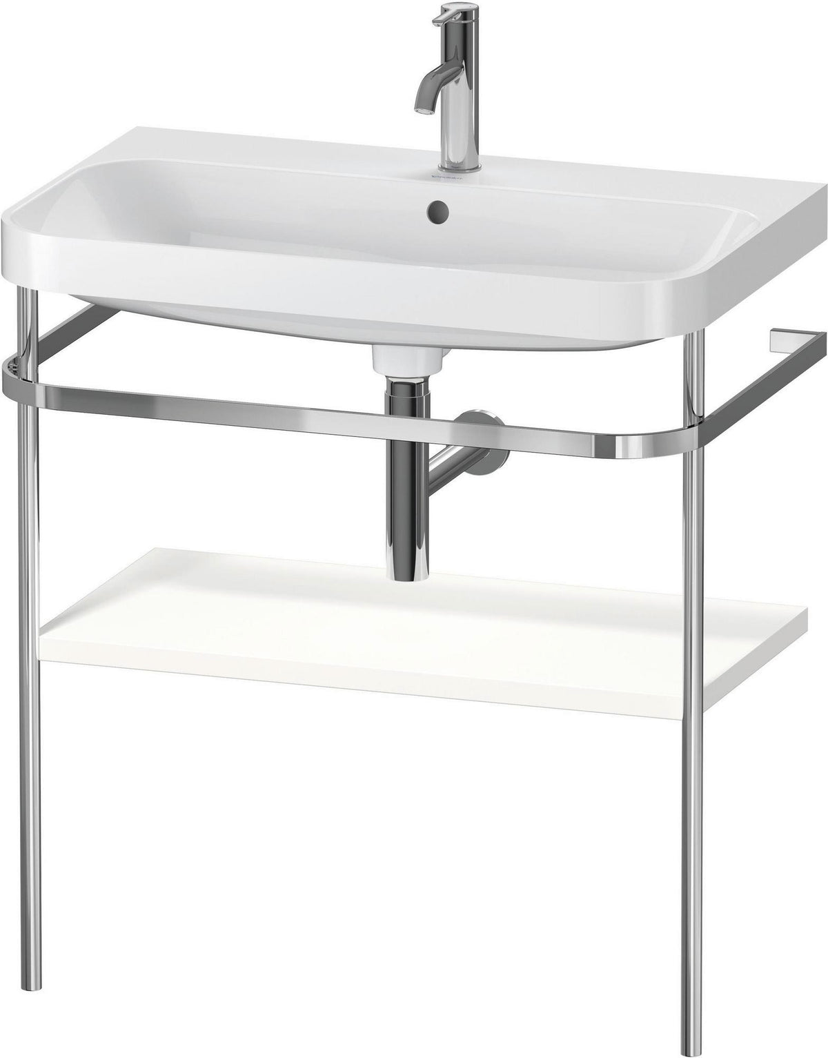DURAVIT Happy D.2 c-shaped Waschtisch-Set 775 mm mit Metallkonsole, taupe seidenmatt