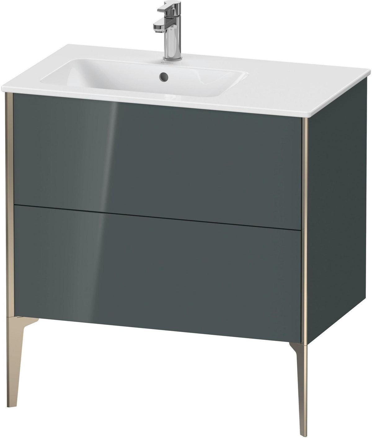 Duravit XViu Waschtischunterbau bodenstehend 810 mm mit 2 Auszügen, weiß matt, Tip-On Technik