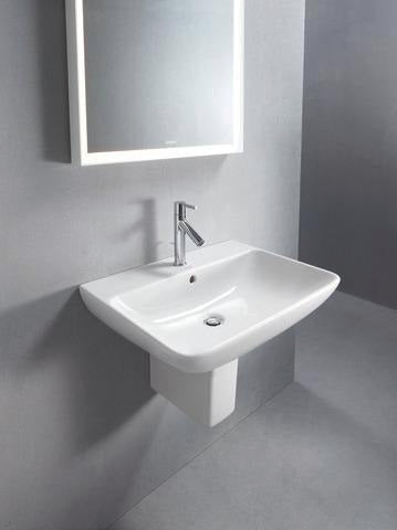 Duravit Waschtisch ME by Starck 650 mm Weiß Seidenmatt mit Überlauf und Hahnlochbank