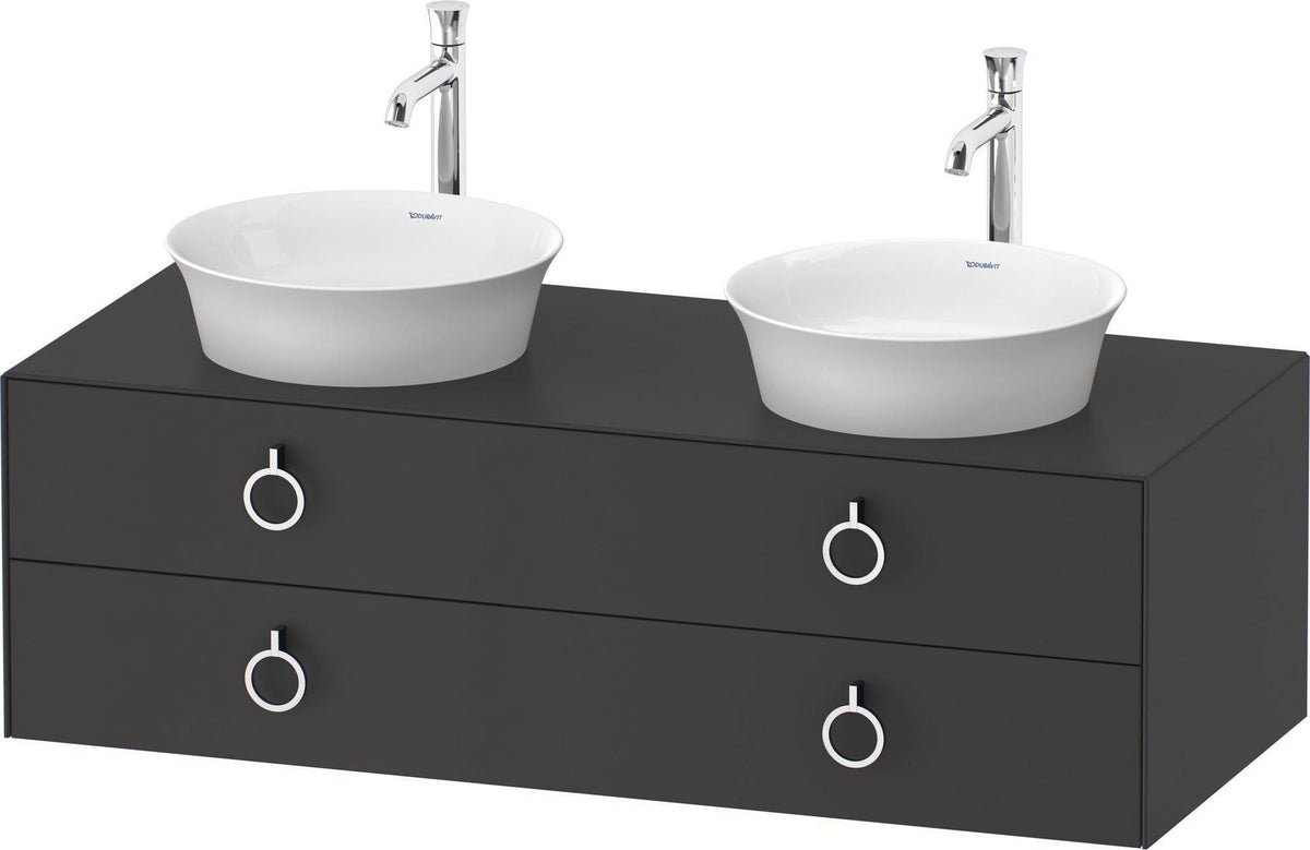 DURAVIT White Tulip Waschtischunterbau 1300 mm, 2 Schubkästen, wandhängend, Weiß Seidenmatt