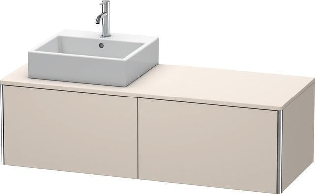 Duravit XSquare Waschtischunterbau 1400 mm wandhängend mit Becken links in s-matt
