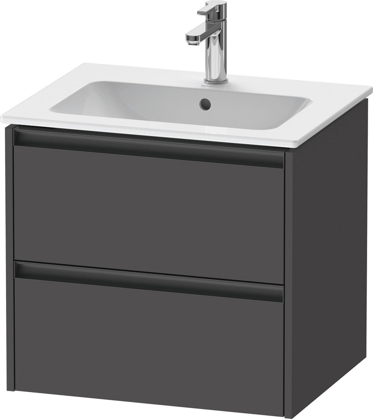 DURAVIT Ketho.2 Waschtischunterbau 610 mm betongrau matt mit 2 Schubkästen und Soft-Close