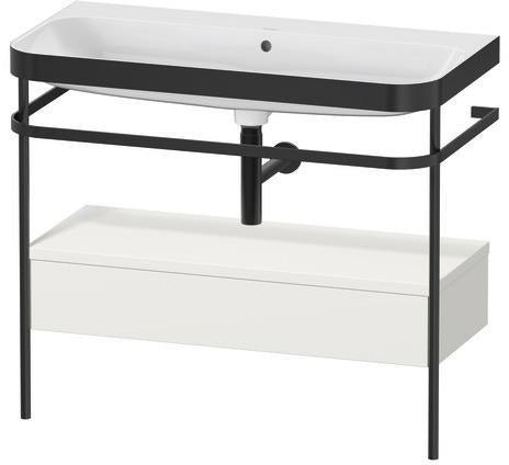 Duravit Waschtischset Happy D.2 Plus 975x490mm Taupe Supermatt mit Nussbaum-Konsole