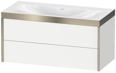 Duravit Möbelwaschtischset XViu 1000x480mm mit Unterbau, Nussbaum mitte und keramischer Ventilabdeckhaube