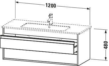 DURAVIT Ketho Waschtischunterbau 1200 mm betongrau matt mit 2 Schubkästen und Soft-Close