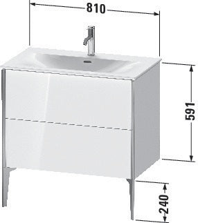 Duravit Waschtischunterbau XVIU 810x831x480mm 2 Auszüge Chaos-matt