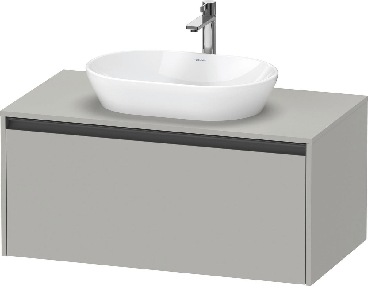 Duravit Ketho.2 Konsolen-Waschtischunterbau 1000 mm betongrau matt, wandhängend, 1 Auszug, Soft-Close