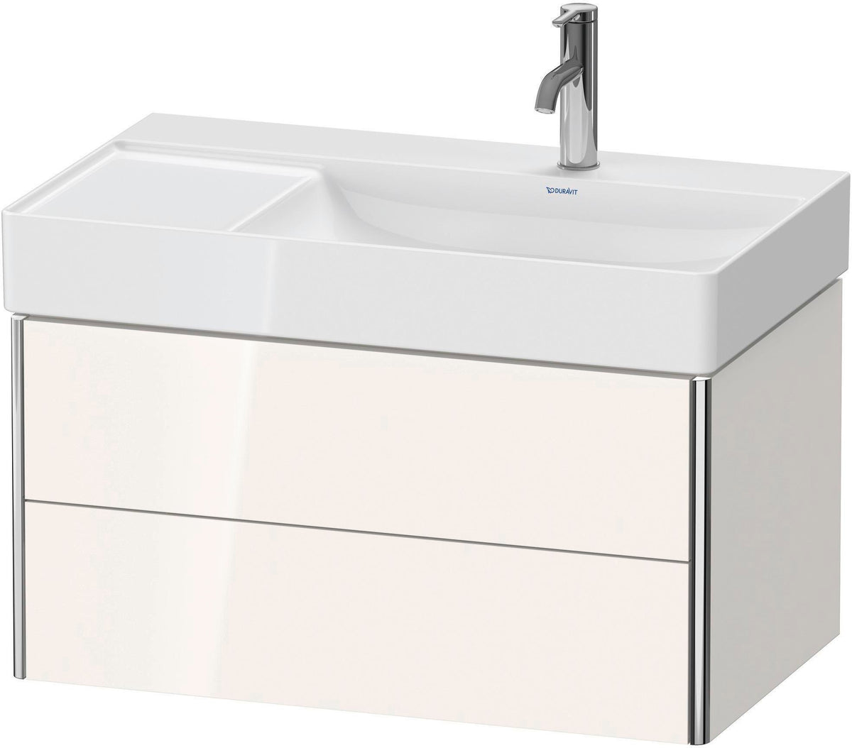 DURAVIT XSquare Waschtischunterbau wandhängend 784 mm mit 2 Schubkästen, weiß matt