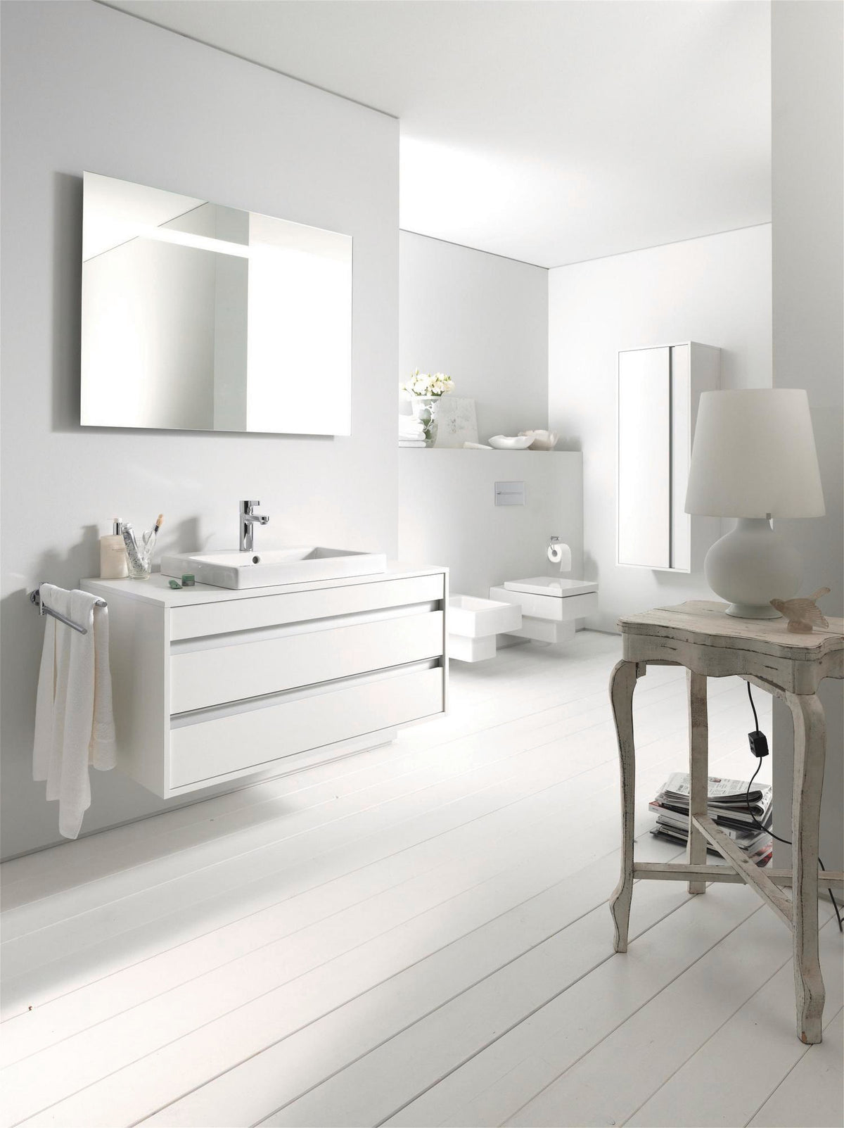 Duravit Hochschrank Ketho 360x500x1320mm, 1 Tür, Anschlag links, weiß matt – wandhängend mit Soft-Close