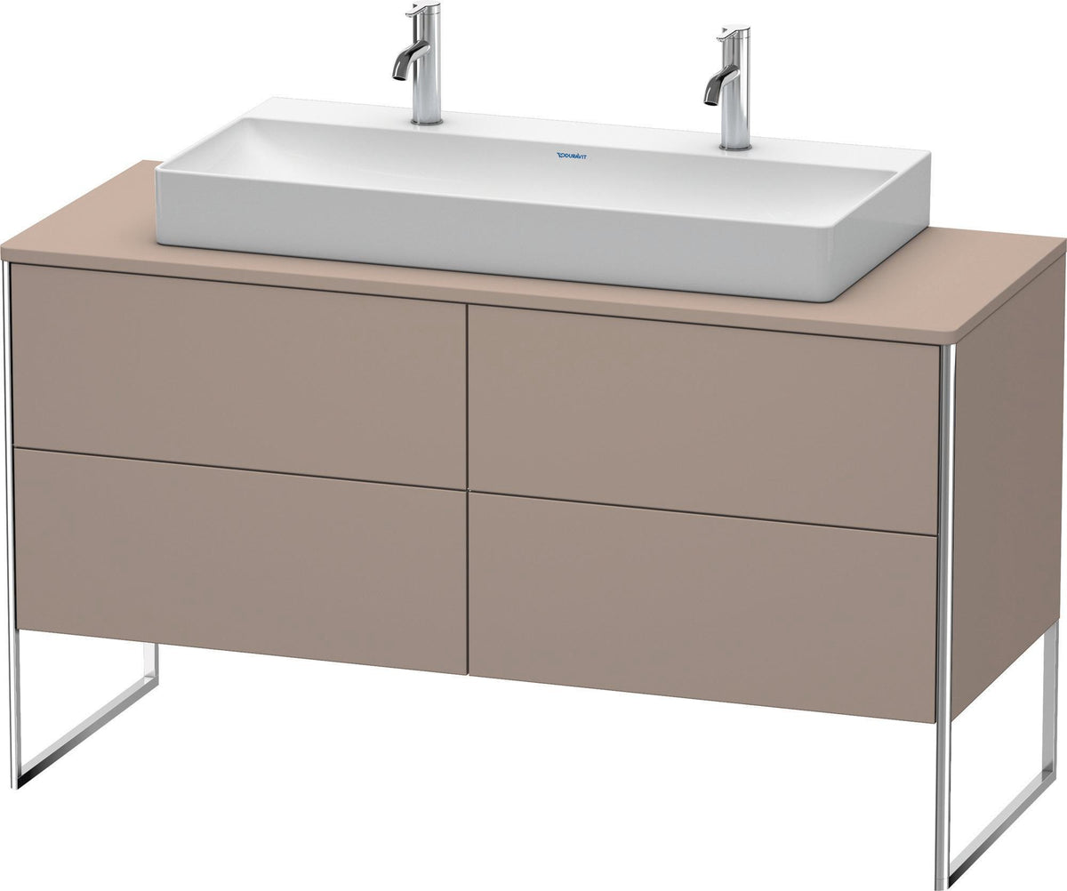 Duravit XSquare Waschtischunterbau 1400 mm betongrau matt mit 4 Auszügen und Tip-On-Technik