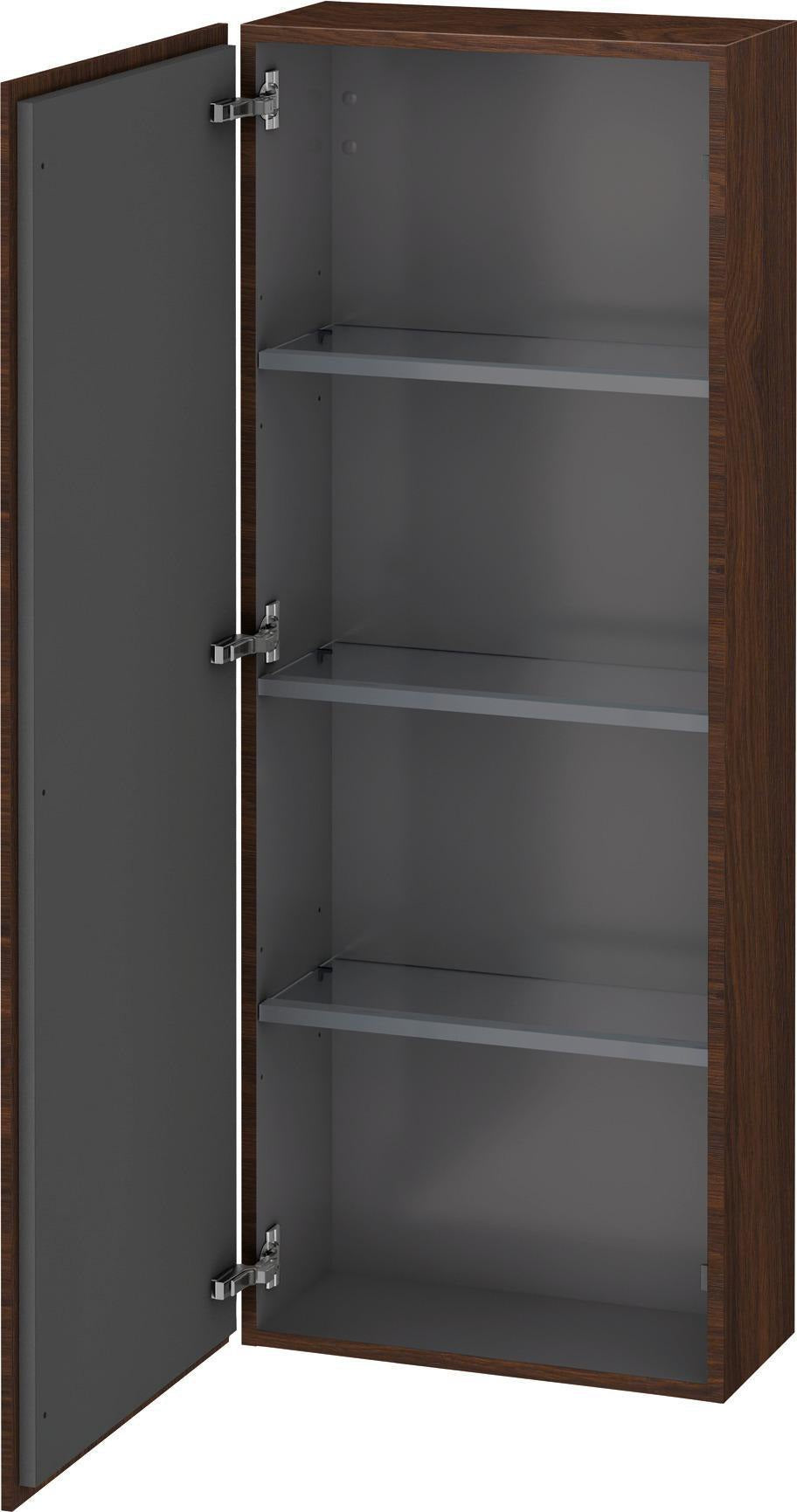 Duravit L-Cube Halbhochschrank 500 mm, 1 Tür links, betongrau matt, wandhängend, Soft-Close