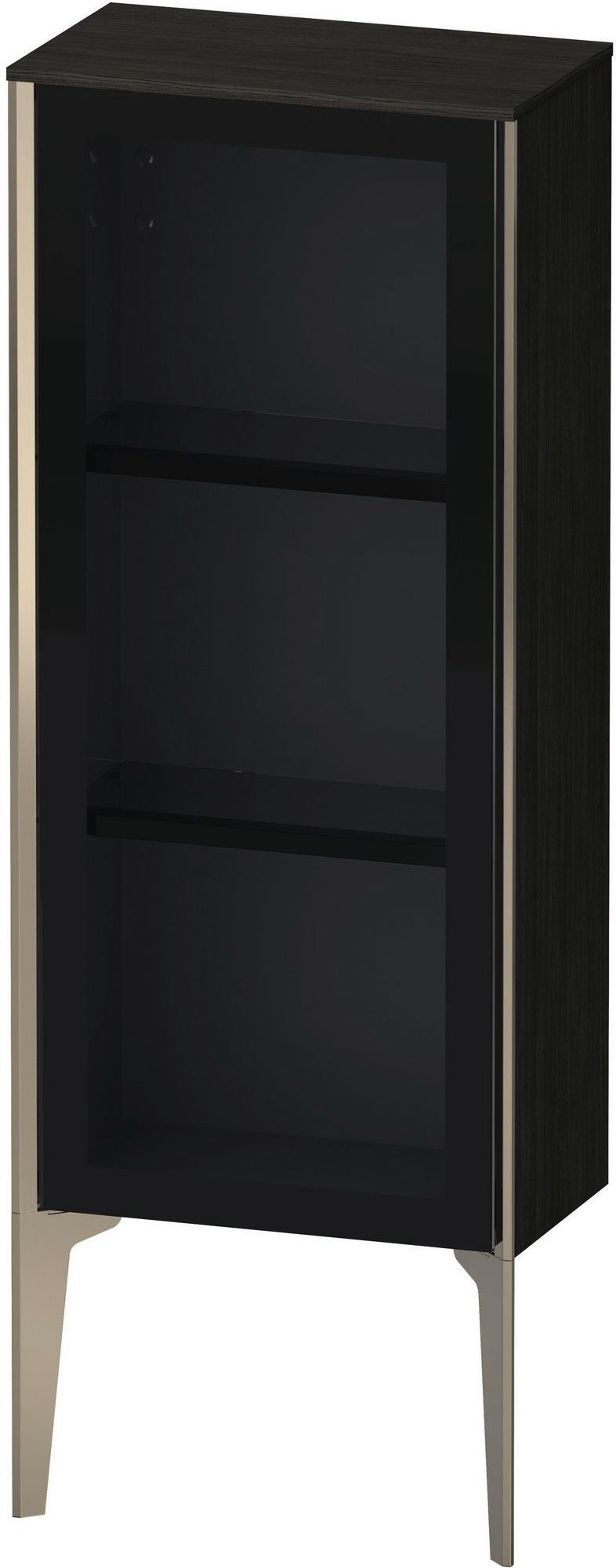 Duravit XViu Halbhochschrank mit Glastür 890 mm, Eiche Schwarz & Champagner Matt