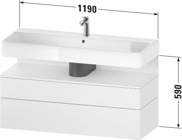 Duravit Qatego Waschtischunterbau 1190 mm Weiß Hochglanz mit Tip-On-Technik