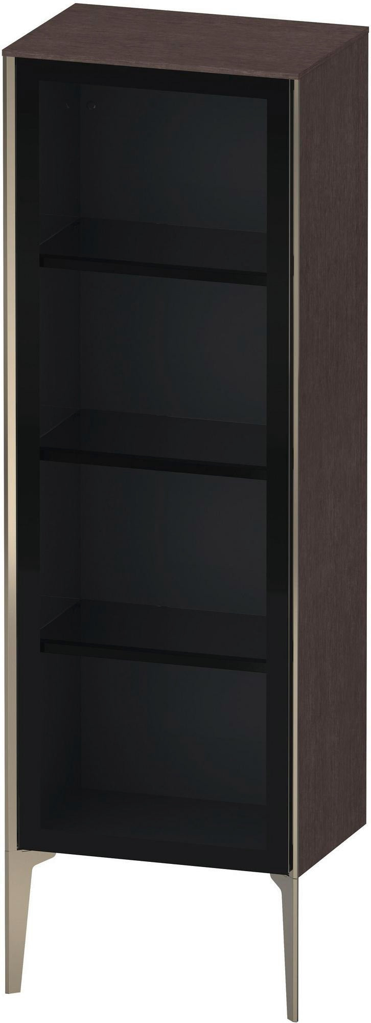DURAVIT XViu Halbhochschrank 1330 mm Glasfront Nussbaum gebürstet – 1 Tür, Soft-Close