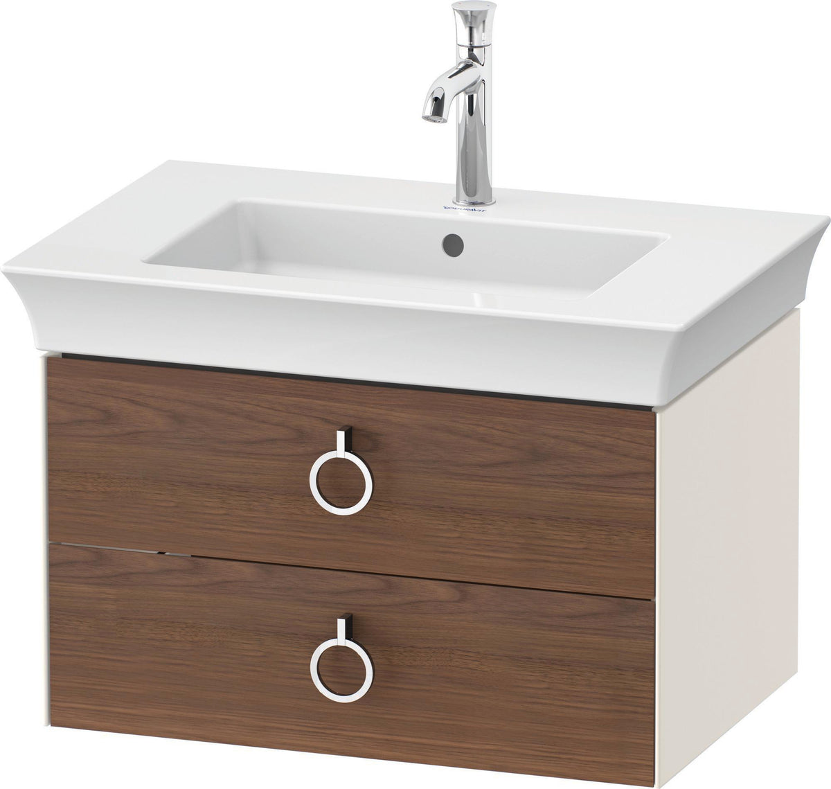 DURAVIT Waschtischunterbau White Tulip 684 mm wandhängend, 2 Schubkästen, Nussbaum/Taupe Hochglanz
