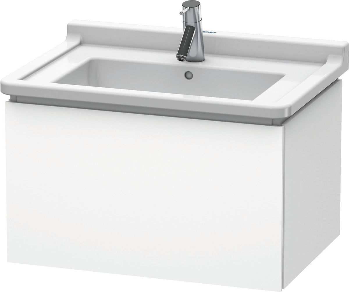 Duravit L-Cube Waschtischunterbau 670 mm taupe matt – Wandhängend mit Tip-On-Auszug