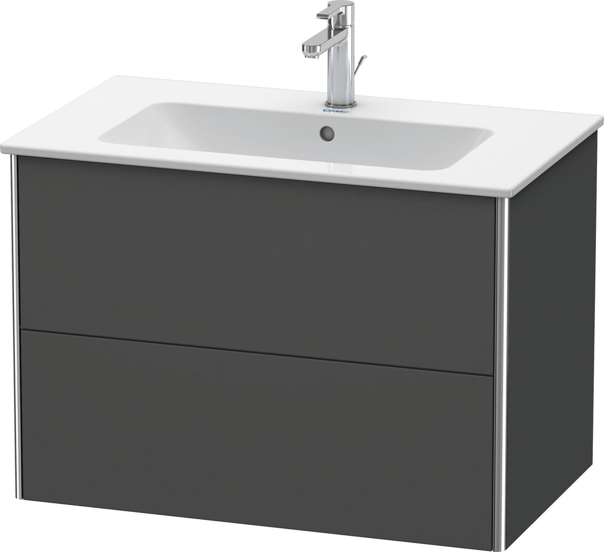 Duravit XSquare Waschtischunterbau 810 mm graphit matt mit 2 Schubkästen und Tip-On-Technik