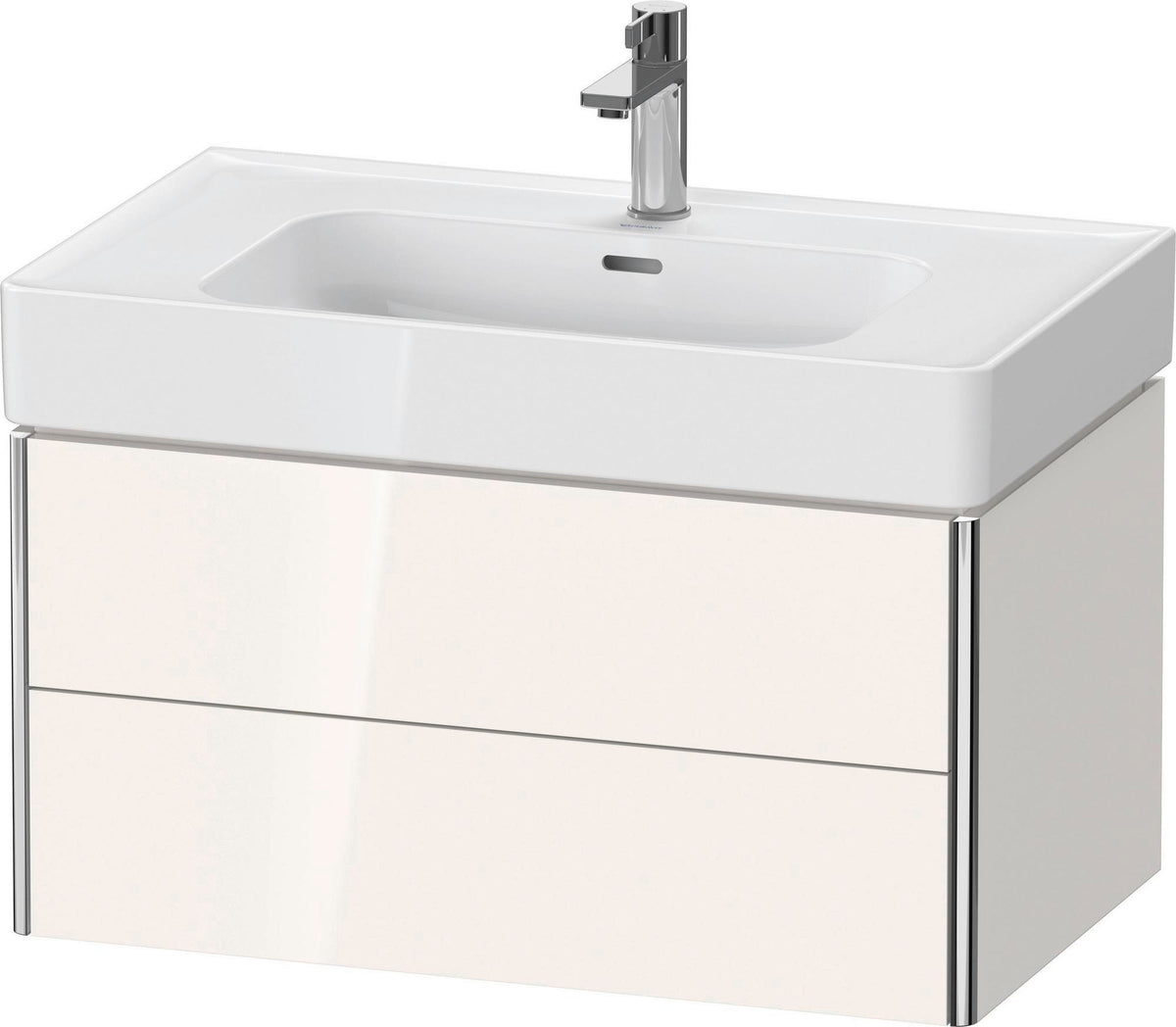 DURAVIT XSquare Waschtischunterbau 784 mm Taupe mit 2 Schubkästen und Tip-on Technik