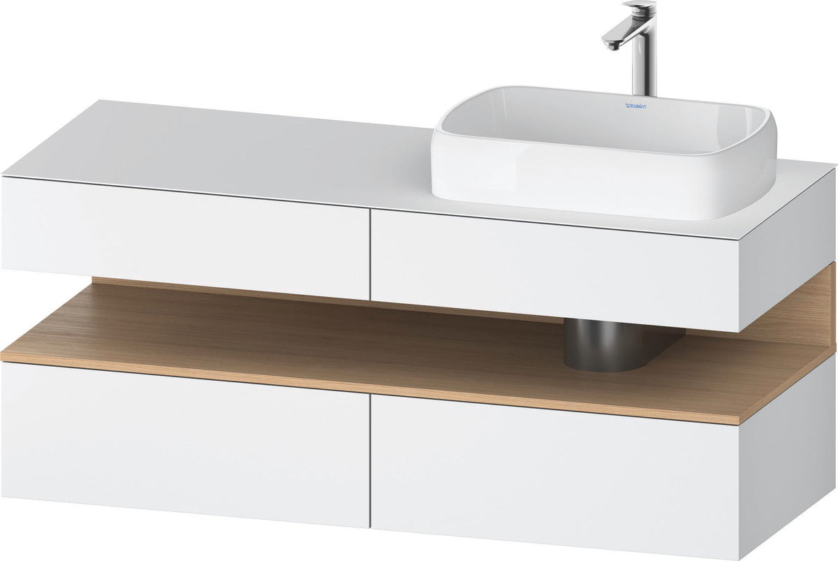 DURAVIT Qatego Konsolenwaschtischunterbau 1400 mm Weiß Matt Eiche Schwarz Matt wandhängend
