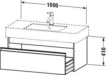 Duravit Ketho Waschtischunterbau wandhängend 1000 mm, 1 Auszug, Weiß Matt
