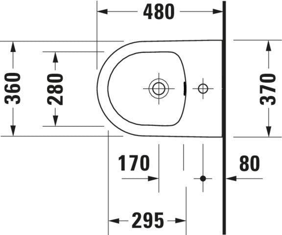 DURAVIT Wand-Bidet Soleil by Starck 480 mm Weiß mit Überlauf und WonderGliss