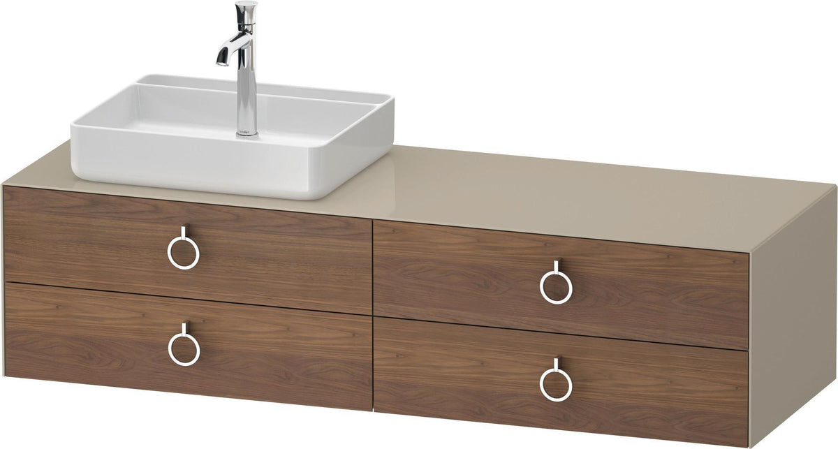 Duravit White Tulip Waschtischunterbau 1600 mm Nussbaum Links von Philippe Starck