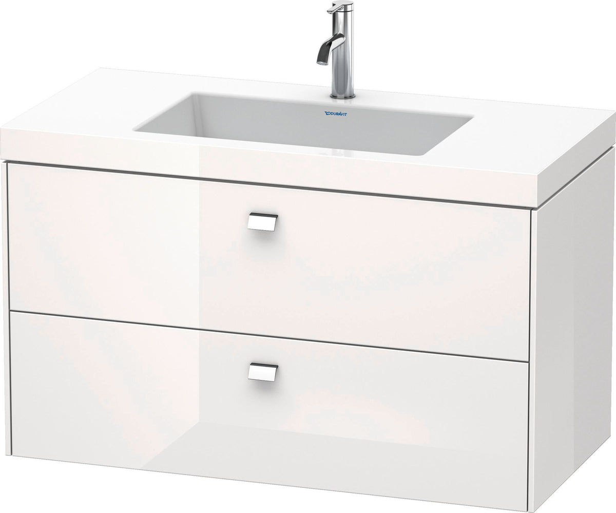 DURAVIT Brioso c-bonded Waschtischset 1000 mm mit Vero Air Waschtisch, 2 Schubkästen, Betongrau Matt