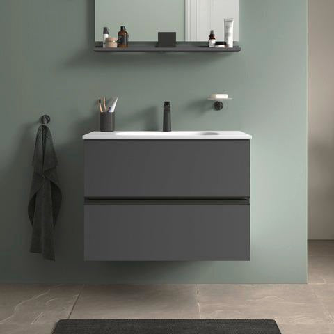 DURAVIT Sivida Spiegelablage 800x115x35mm Chrom/Weiß Matt – Montage unter Spiegel inkl. Befestigungsmaterial