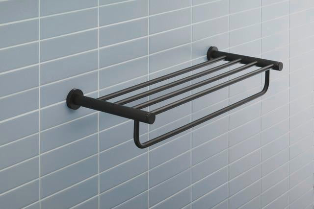 DURAVIT D-Code Handtuchablage 650 mm Chrom mit 4 Stangen & Handtuchhalter