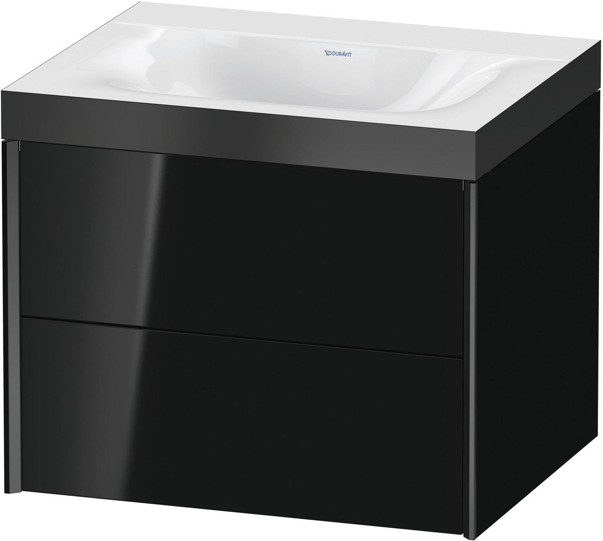 Duravit XViu Waschtischunterbau 600 mm, 2 Schubkästen, schwarz matt, wandhängend