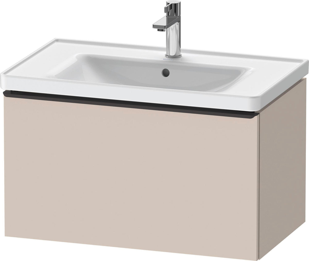 Duravit D-Neo Waschtischunterbau 784 mm Eiche Schwarz Matt mit 1 Auszug und Bronze-Griff