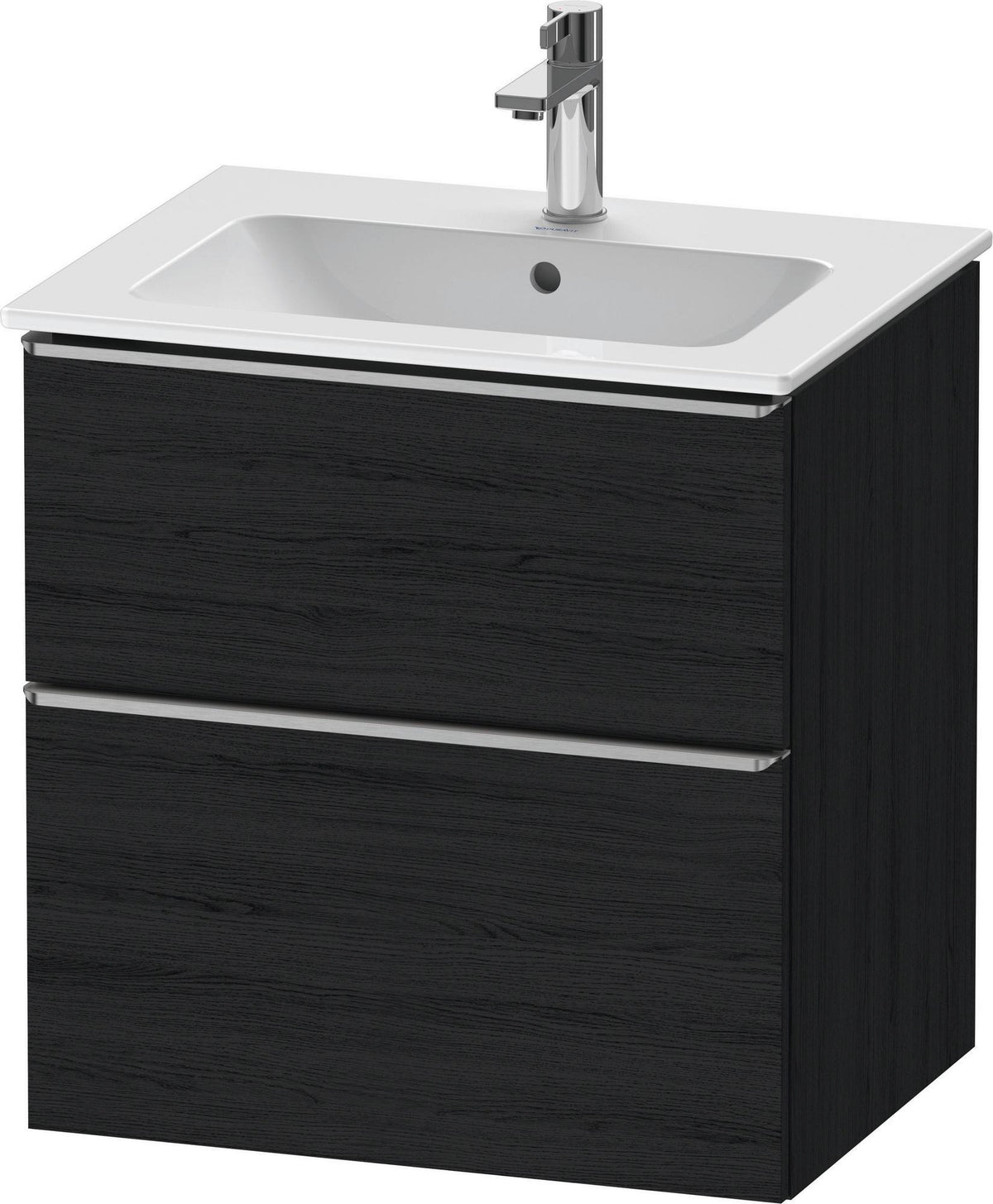 DURAVIT D-Neo Waschtischunterbau 610 mm Eiche Schwarz mit Bronze Griff – wandhängend