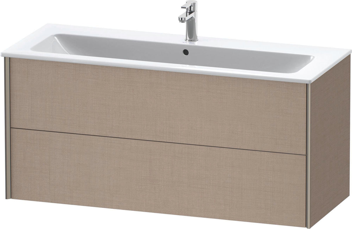 Duravit XViu Waschtischunterbau wandhängend 1210 mm, 2 Schubkästen, champagner matt/weiß matt