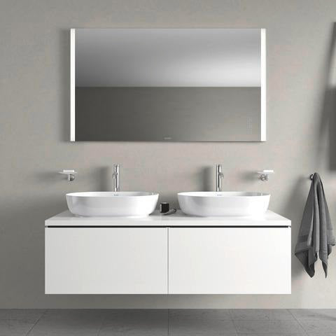 DURAVIT L-Cube Konsole variabel 45 mm weiß matt mit 2 Ausschnitten, 550 mm tief