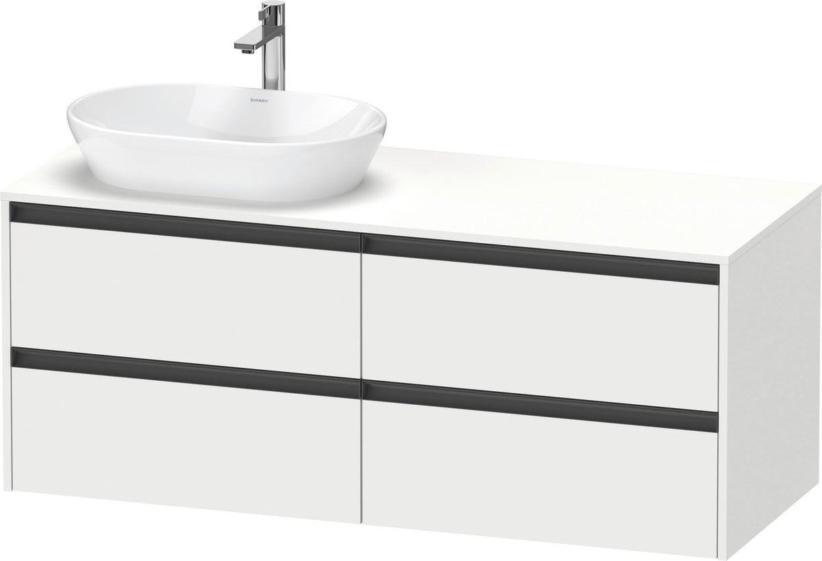 Duravit Ketho.2 Waschtischunterbau 1400 mm betongrau matt mit 4 Schubkästen