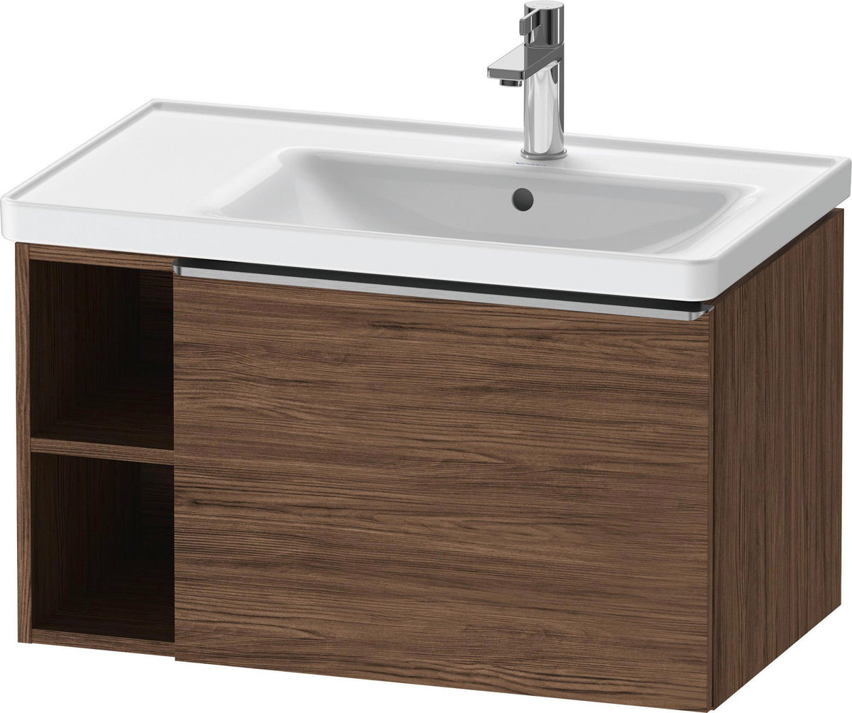 DURAVIT D-Neo Waschtischunterbau 784 mm wandhängend mit 1 Auszug und 2 offenen Fächern in Betongrau Matt