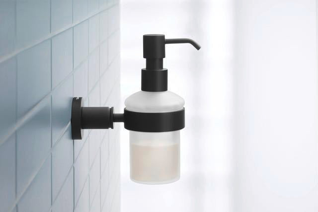 DURAVIT D-Code Seifenspender mit Glasflakon und verchromtem Messinghalter für Wandmontage