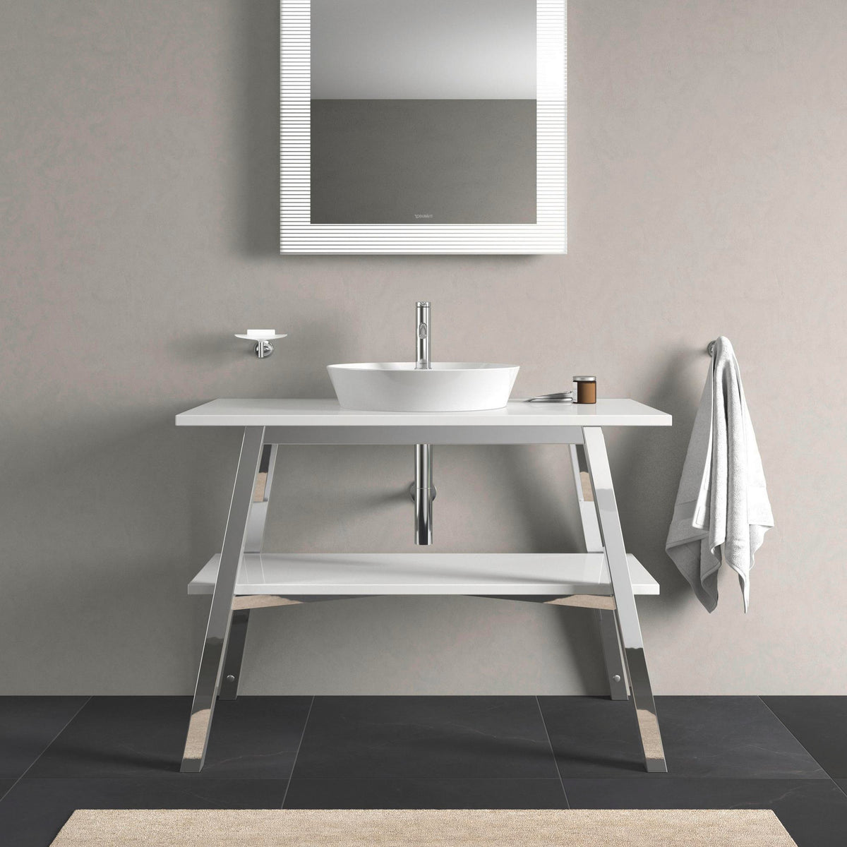 DURAVIT Cape Cod Aufsatzbecken 480 mm, Weiß Seidenmatt, mit Armatureninsel, ohne Überlauf