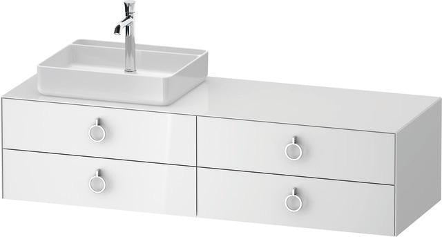 Duravit White Tulip Waschtischunterbau 1600 mm Nussbaum Links von Philippe Starck