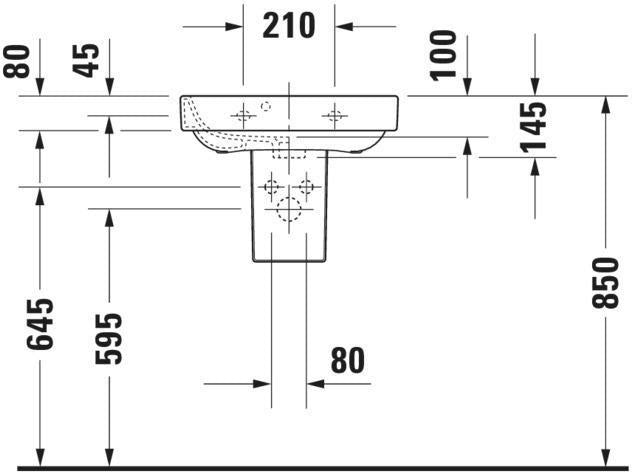 DURAVIT Handwaschbecken Happy D.2 500 mm mit Überlauf und WonderGliss in Weiß